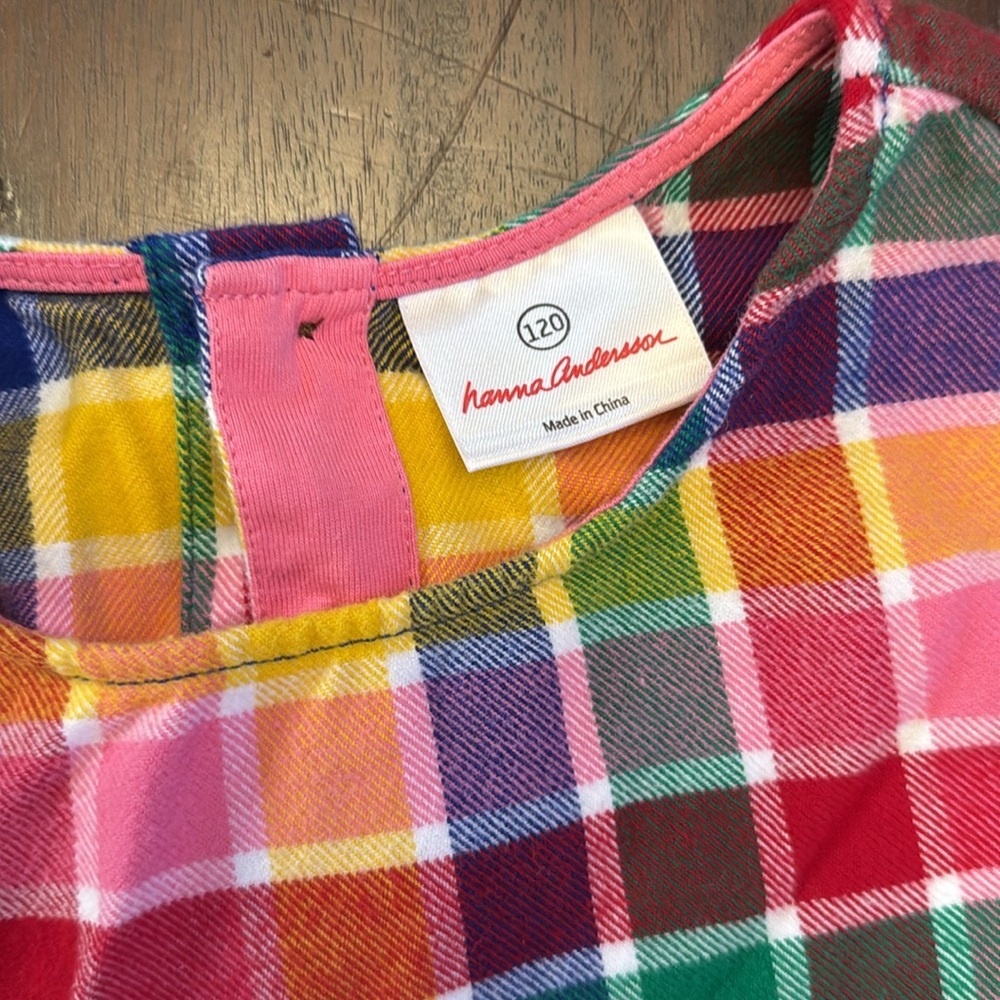Hanna Andersson rainbow soft flannel girls dress size 120 - Picture 2 of 4